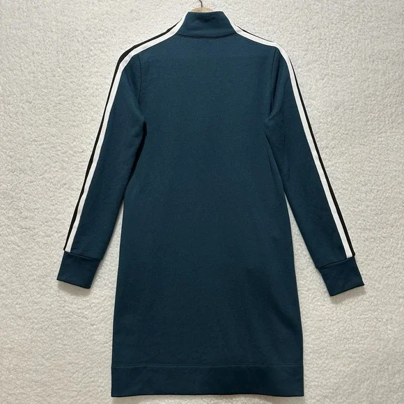 Athleta Crosstown Track Dress 1/4 Zip Long Sleeve Stripes Women's Size XS Green‎ - Picture 2 of 16